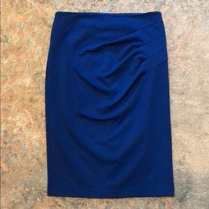 Bright Blue Pencil Skirt with Ruching. Sz 6